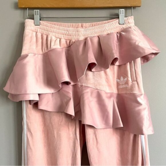 adidas Originals x J Koo Trefoil Velour Ruffle Track Pants - S, BNWTs - Picture 4 of 12